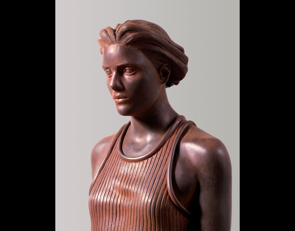 3 of 14: Figure in Stripes, 2001, Carbon Steel6'5" x 19" x 20"