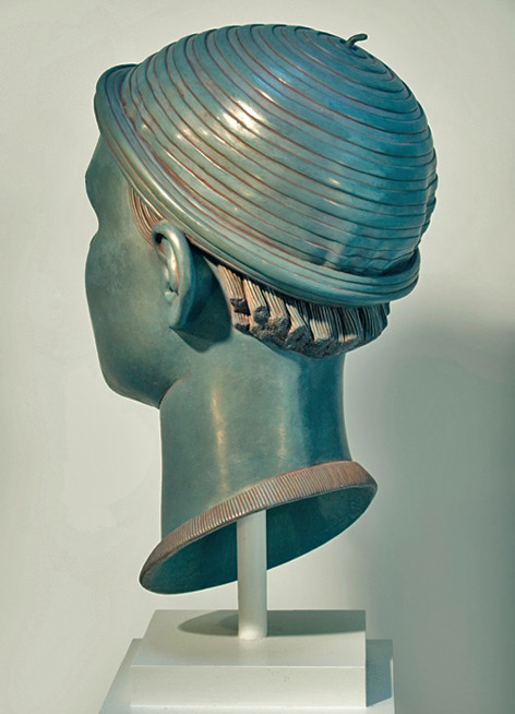 11 of 21: Blue Head with Cap, 2010, Forton MG, 15" x 8" x 9¼"
