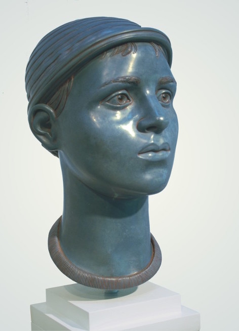 9 of 21: Blue Head with Cap, 2010, Forton MG, 15" x 8" x 9¼"