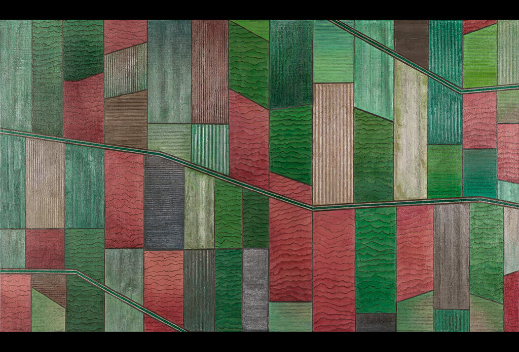 2 of 5: Fields in Many Colors, 2021, Acrylic on Canvas on Board, 36” x 20” Click to enlarge